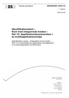 DANSK DS/ISO/IEC 7816-13