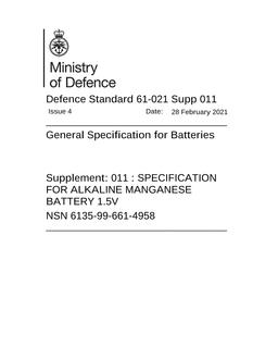 MODUK DEF STAN 61-021: SUPP 011