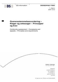 DANSK DS/ISO/PAS 17003