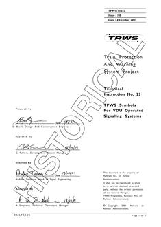 NR TPWS/TI/023 ISSUE 1