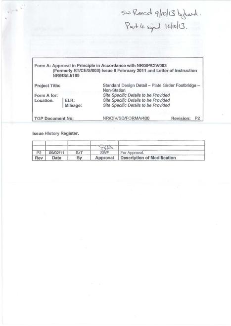 NR NR/CIV/SD/FORMA/400 ISSUE P2