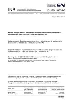 SNV SN EN ISO 13485