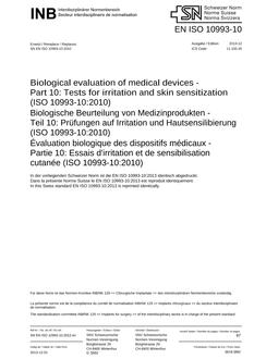 SNV SN EN ISO 10993-10