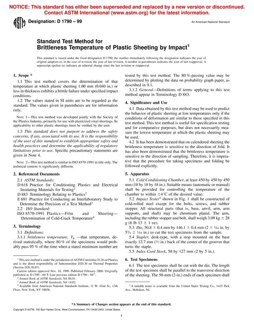 ASTM D1790-99