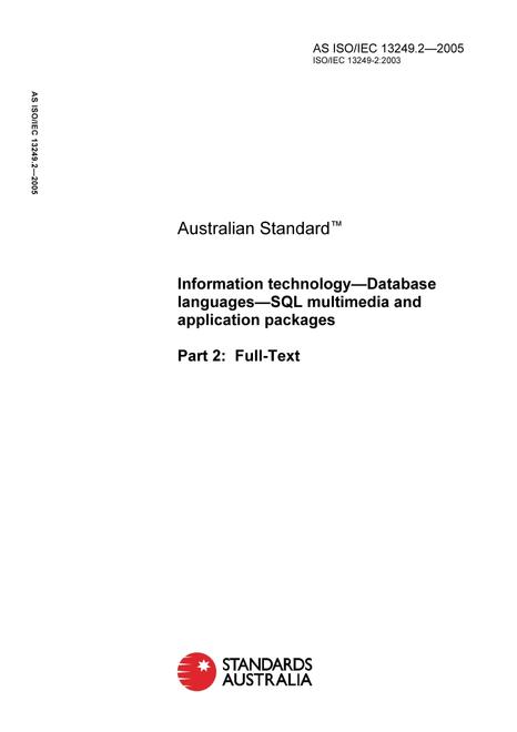 AS ISO IEC 13249.2-2005