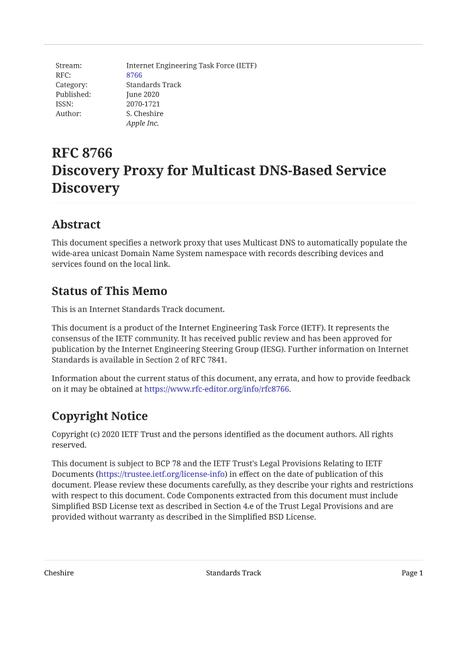 IETF RFC 8766