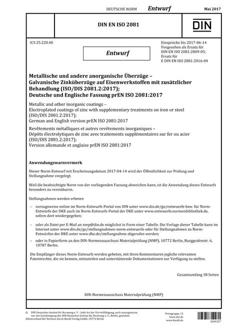 DIN EN ISO 2081 - DRAFT