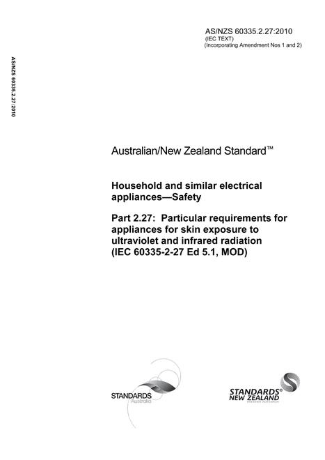 AS/NZS 60335.2.27:2010
