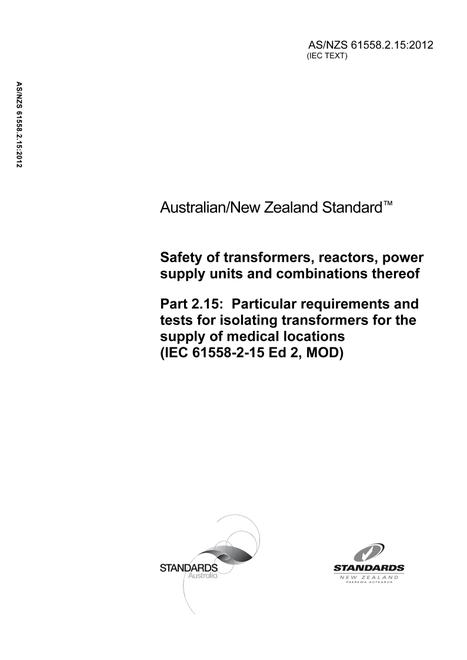 AS/NZS 61558.2.15:2012