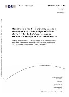 DANSK DS/EN 1093-9 + A1