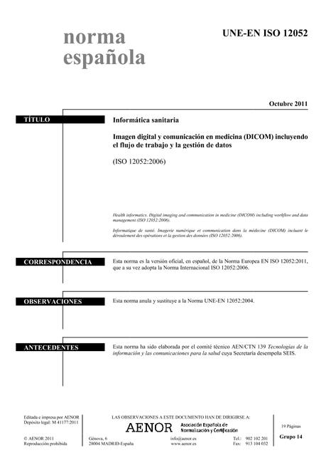 AENOR UNE-EN ISO 12052
