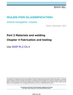 DNV DNVGL-RU-INV PART 2 CHAPTER 4