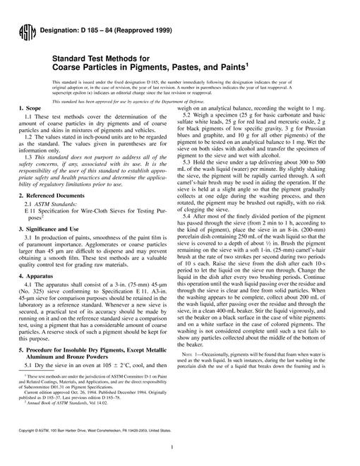 ASTM D185-84(1999)
