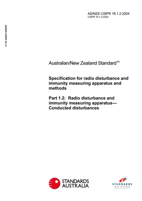 AS/NZS CISPR 16.1.2:2004