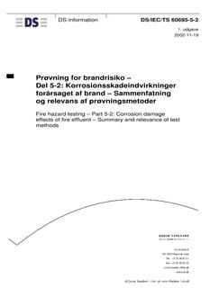 DANSK DS/IEC/TS 60695-5-2