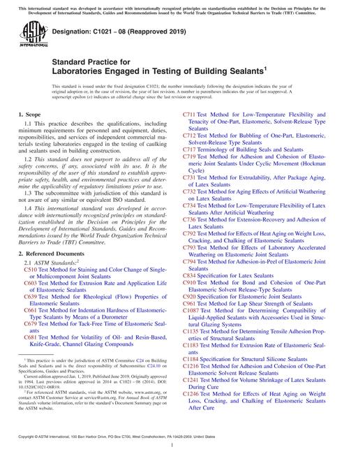 ASTM C1021-08(2019)