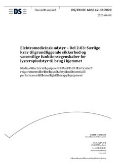 DANSK DS/EN IEC 60601-2-83