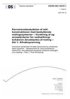 DANSK DS/EN ISO 16276-1
