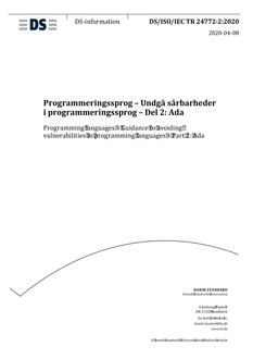 DANSK DS/ISO/IEC TR 24772-2