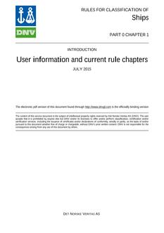 DNV DNV-RU-SHIPS PART 0 CHAPTER 1