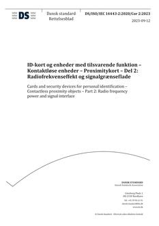 DANSK DS/ISO/IEC 14443-2