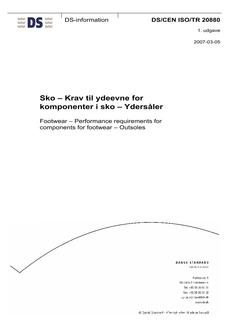 DANSK DS/CEN ISO/TR 20880