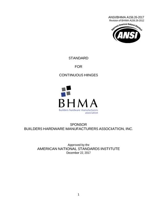 BHMA A156.26-2017