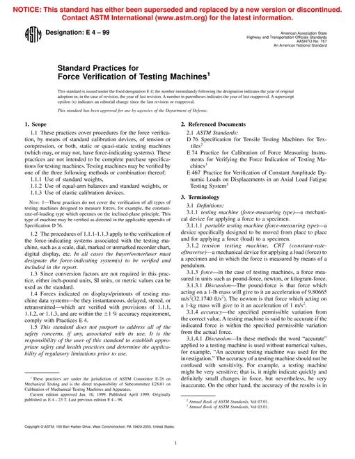 ASTM E4-99