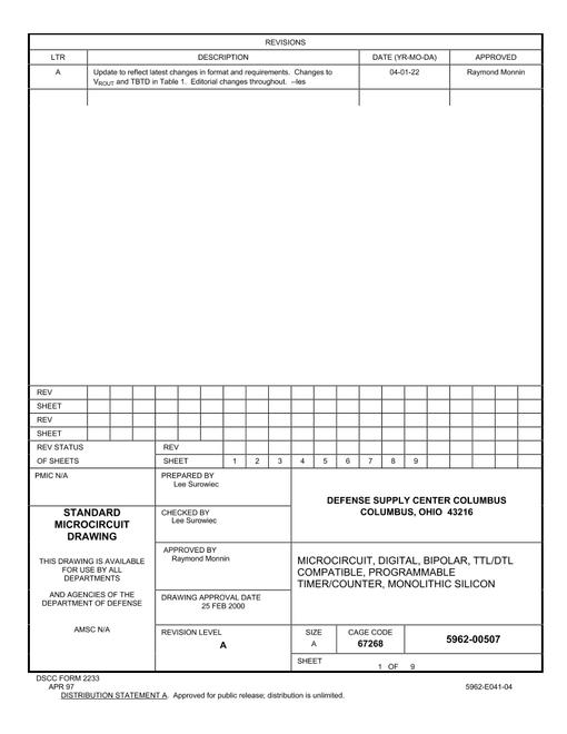 MIL DSCC 5962-00507A