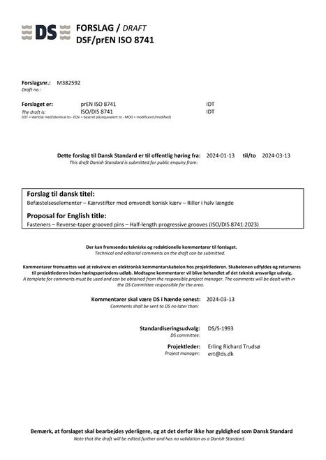 DANSK DSF/PREN ISO 8741
