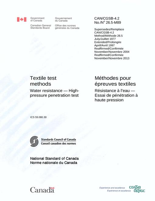 CAN/CGSB 4.2 NO. 26.5-M89 (R2013)