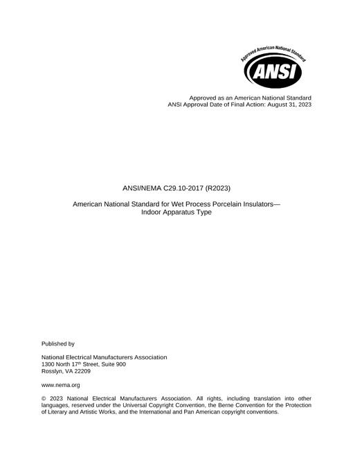 ANSI/NEMA C29.10-2017 (R2023)