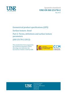 AENOR UNE-EN ISO 25178-2