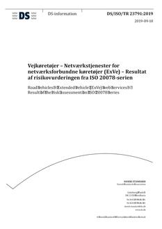DANSK DS/ISO/TR 23791