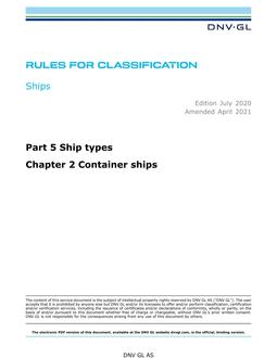 DNV DNVGL-RU-SHIPS PART 5 CHAPTER 2
