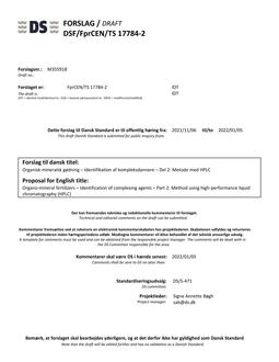 DANSK DSF/FPRCEN/TS 17784-2
