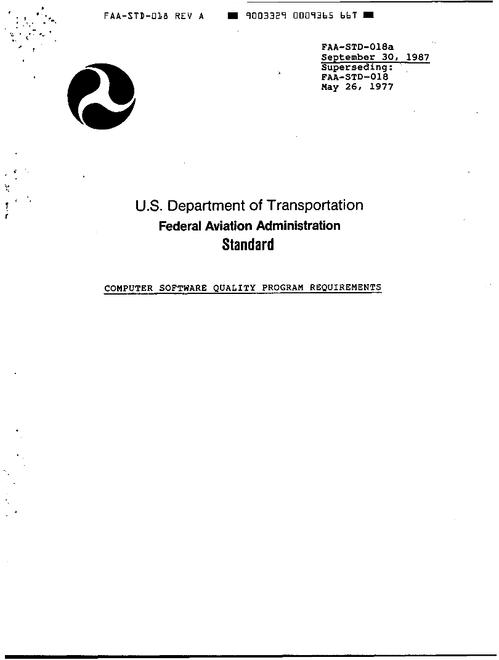 FAA FAA-STD-018 REV A