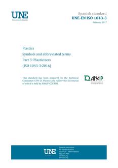 AENOR UNE-EN ISO 1043-3