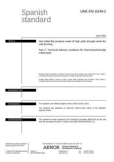 AENOR UNE-EN 10149-2