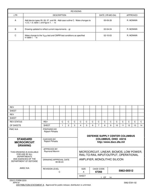 MIL DSCC 5962-00512C