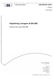 DANSK DS/CEN/TR 16017