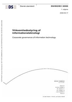 DANSK DS/ISO/IEC 38500