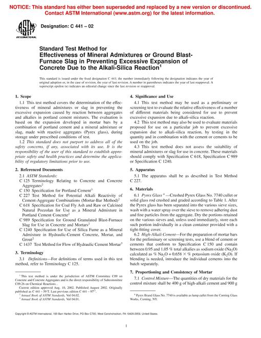 ASTM C441-02