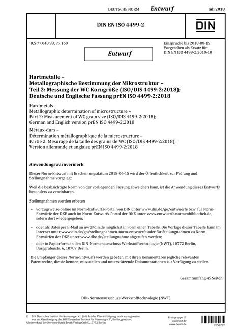 DIN EN ISO 4499-2 - DRAFT