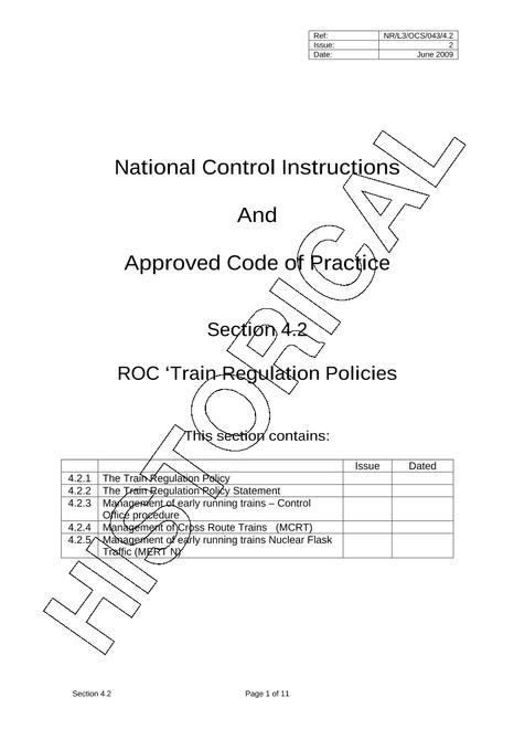 NR NR/L3/OCS/043/4.1 ISSUE 1