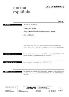 AENOR UNE-EN ISO 6892-2