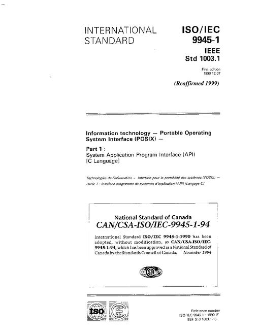 CAN/CSA-ISO/IEC 9945-1-94 (R1999)