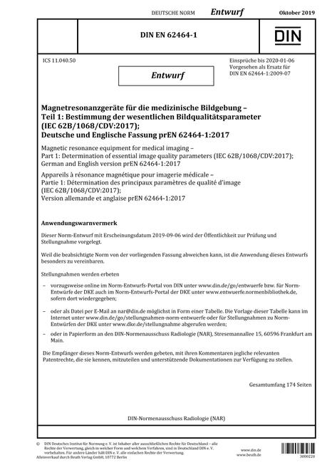 DIN EN 62464-1 - DRAFT