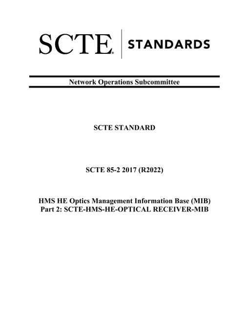 SCTE 85-2 2017 (R2022)