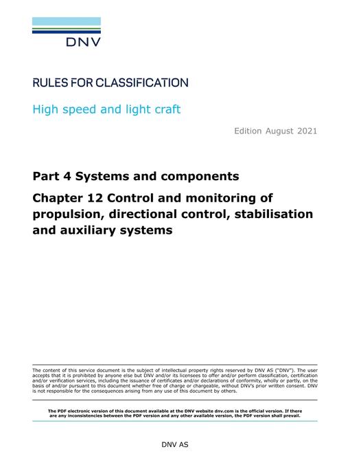 DNV DNV-RU-HSLC PART 4 CHAPTER 12